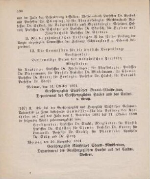 107. Ministerial-Bekanntmachung, die Zusammensetzung der Commission für die Prüfung der Apotheker betreffend