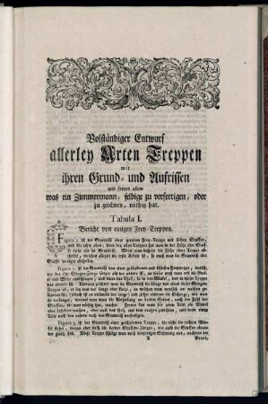 Tabula I. Bericht von einigen Frey-Treppen.