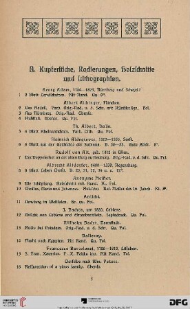 A. Kupferstiche, Radierungen, Holzschnitte und Lithographien (Nr. 1-405)