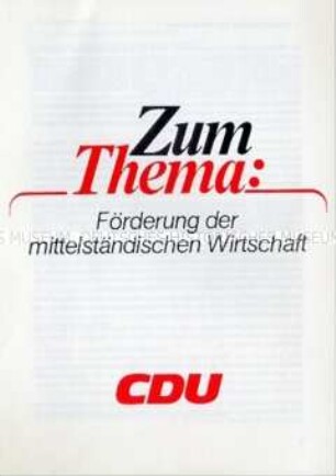 Propagandaschrift der CDU zur Wirtschaftspolitik