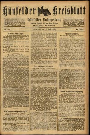Ausgabe vom Donnerstag, den 19. Juli 1923.