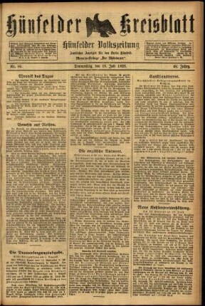 Ausgabe vom Donnerstag, den 19. Juli 1923.