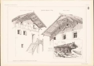 Ländliche Bauten in Tirol: Perspektivische Ansichten (aus: Das Bauernhaus in Österreich-Ungarn, hrsg.v. Ingenieur- und Architektenverein, 1906)