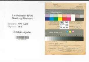 Entnazifizierung Agathe Kittstein , geb. 04.11.1922 ()