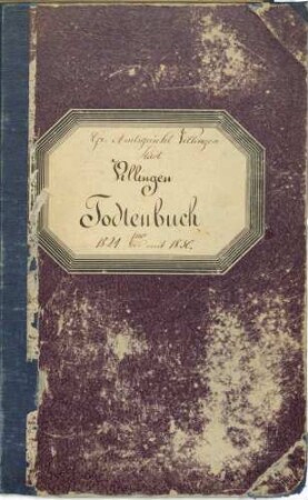 Villingen, Villingen-Schwenningen VS; Katholische Gemeinde: Sterbebuch 1821-1830