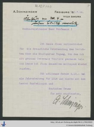 Brief, 09.07.1914.