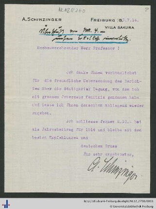 Brief, 09.07.1914.