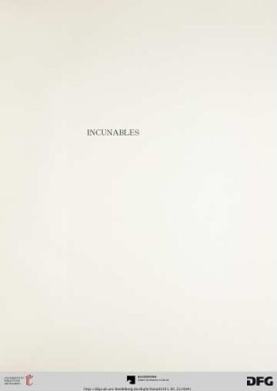 Incunables (Nr. 79-167)