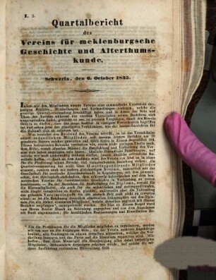 Quartalbericht des Vereins für Meklenburgische Geschichte und Alterthumskunde, 1. 1835/36
