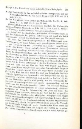 183-184 [Rezension] Dempf, Alois, Das Unendliche in der mittelalterlichen Metaphysik und in der kantischen Dialektik