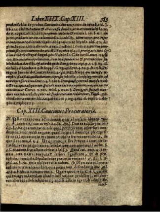 Cap. XIII. Cautiones Procuratoriae