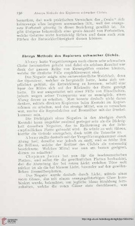 17: Abneys Methode des Kopierens schwacher Clichés