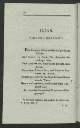 Ilias. Vierter Gesang