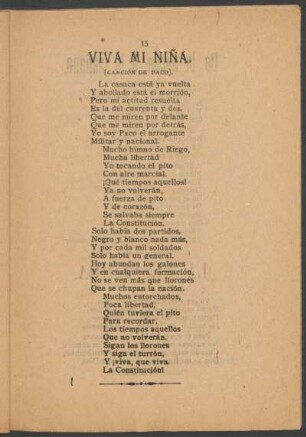 Viva mi niña. : (Canción de Paco).