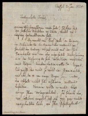 Brief von Jacob Grimm an Georg Andreas Reimer
