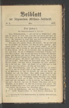 Beiblatt N° 3. Mai. 1887
