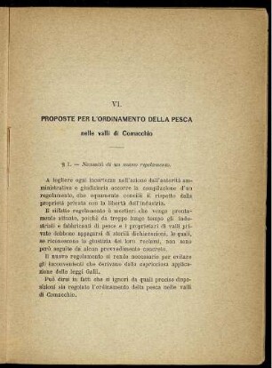VI. Proposte per L'ordinamento Della Pesca