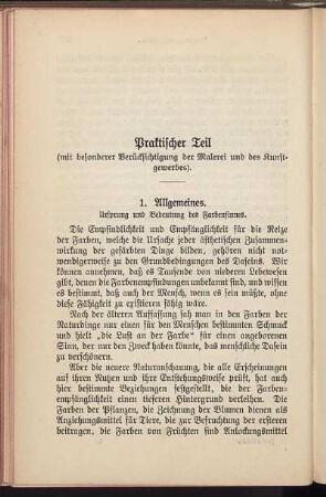 1. Allgemeines. Ursprung und Bedeutung des Farbensinnes.