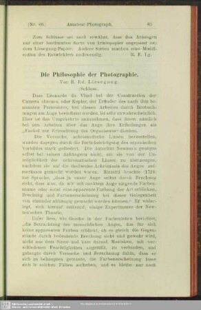 Die Philosophie der Photographie