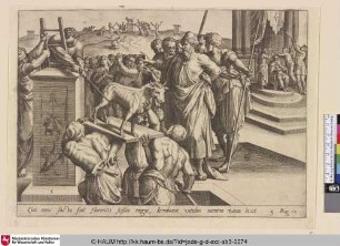[König Jerobeam lässt zwei goldene Kälber aufstellen; King Jeroboam Making two Golden Calves]