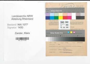 Entnazifizierung Klara Zander , geb. 19.01.1908 ()