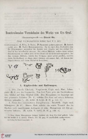 6: Beschreibendes Verzeichniss des Werks von Urs Graf