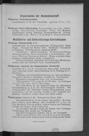 Organisation der Studentenschaft