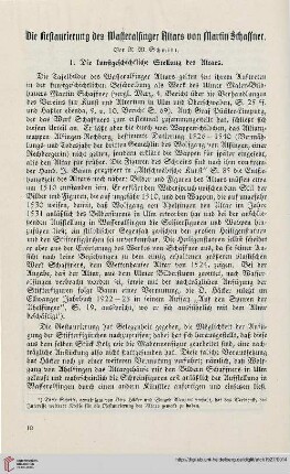 42: Die Restaurierung des Wasseralsinger Altars von Martin Schaffner