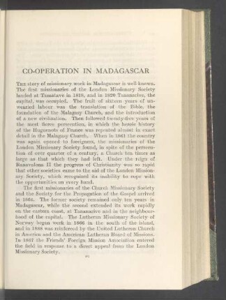 Co-operation in Madagascar