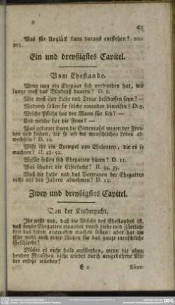 Ein und dreyßigstes Capitel. Vom Ehestande