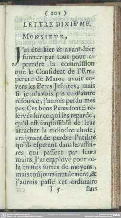 Lettre Dixieme