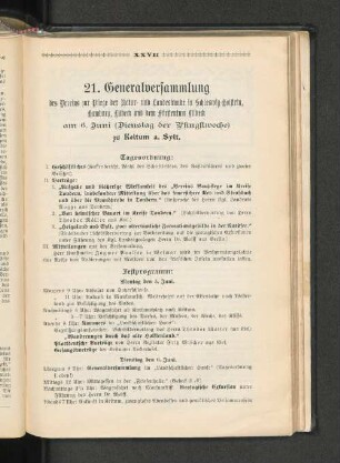 21. Generalversammlung