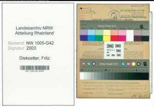 Entnazifizierung Fritz Diekoetter , geb. 04.05.1899 (Schneider)
