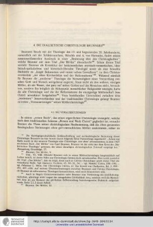 4. Die dialektische Christologie Brunners