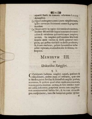 Membrum III. De Utilitatibus Rangiferi.