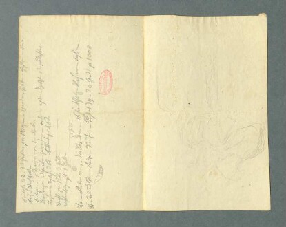 An Louise, am 9ten April/Ghasele, Arbeitsmanuskript; Heut hab
                              ich die Wach allhier, Abschrift; Notizen und Listen