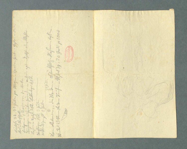 An Louise, am 9ten April/Ghasele, Arbeitsmanuskript; Heut hab
                              ich die Wach allhier, Abschrift; Notizen und Listen