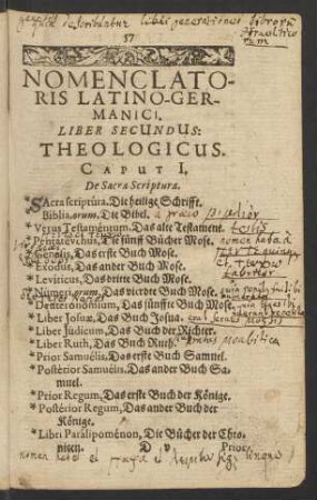 Liber Secundus: Theologicus.