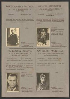 Ehrenbuch für die Gefallenen und Vermissten des Zweiten Weltkriegs; Fotos, Lebensdaten (Blatt 201-250, August bis Oktober)
