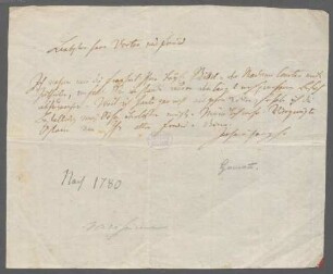 Johann Georg Hamann (1730 - 1788) Autographen: Brief von Johann Georg Hamann an Dr. Lindner - BSB Autogr.Cim. Hamann, Johann Georg