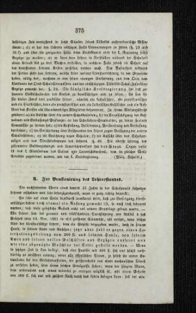 Zur Pensionirung des Lehrerstandes