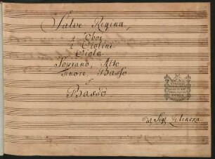 Salve regina; V (4), Coro, orch; a-Moll; ZWV Z 137