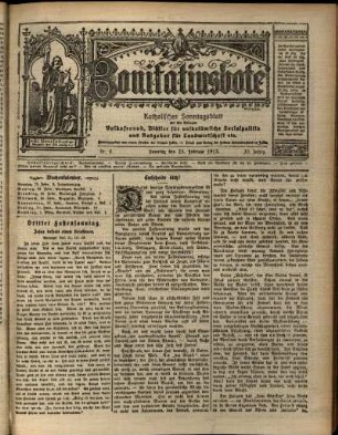 Erste Ausgabe vom Sonntag, den 23. Februar 1913.