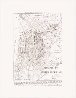 Revision und Ergänzung des Bebauungsplanes der Königlichen Domäne Dahlem, Berlin: Probeandruck für: W. Hegemann, Der Städtebau