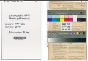 Entnazifizierung Robert Schumacher , geb. 25.12.1901 (Bueroangestellter)