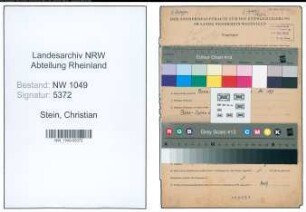 Entnazifizierung Christian Stein , geb. 22.10.1898 ()