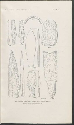 Plate 12. - Spearheads, sacrificial knives, etc. Fayum, Egypt.