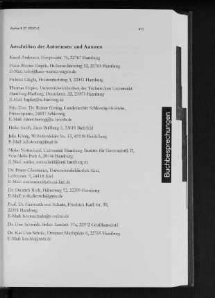 Anschriften der Autoren