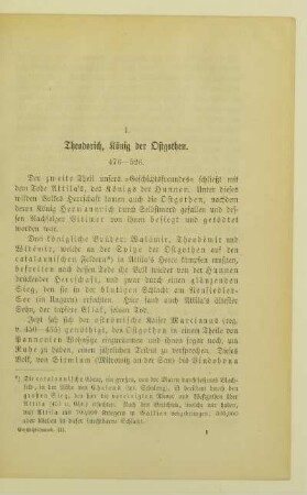 1. Theodorich, König der Ostgothen. 476 - 526