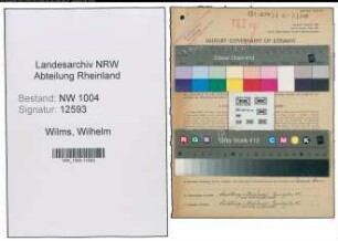 Entnazifizierung Wilhelm Wilms , geb. 23.08.1899 (Bauarbeiter)